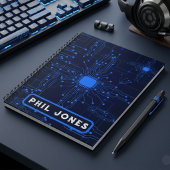Personalized Blue Circuit Board Tech Geek ノートブック
