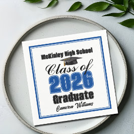 Personalized Blue Class of 2026 Graduation Party スタンダードカクテルナプキン
