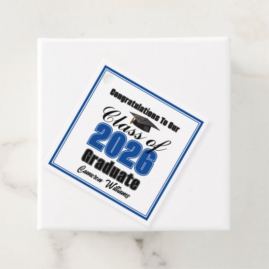 Personalized Blue Class of 2026 Graduation Party フェイバータグ (インサイチュ)