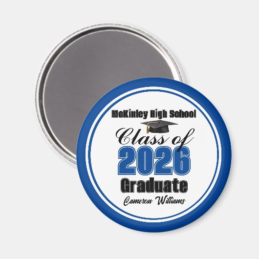 Personalized Blue Class of 2026 Graduation Party マグネット (正面/裏面)