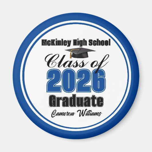 Personalized Blue Class of 2026 Graduation Party マグネット (正面)
