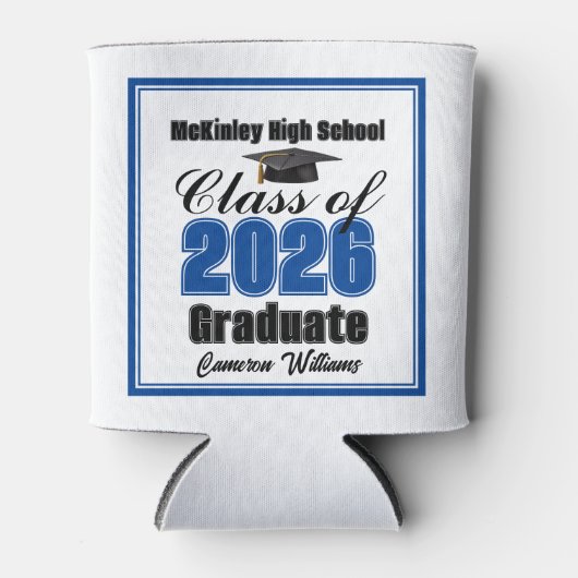 Personalized Blue Class of 2026 Graduation Party 缶クーラー (正面)