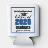 Personalized Blue Class of 2026 Graduation Party 缶クーラー (裏面)