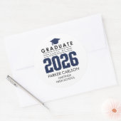 Personalized Blue Class of 2026 Graduation Sticker ラウンドシール (封筒)