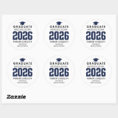 Personalized Blue Class of 2026 Graduation Sticker ラウンドシール (シート)
