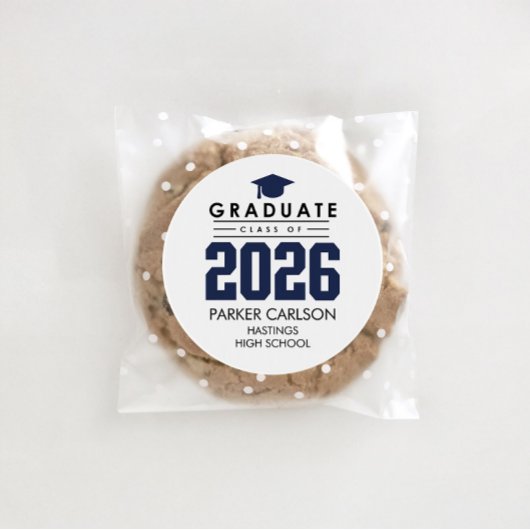 Personalized Blue Class of 2026 Graduation Sticker ラウンドシール