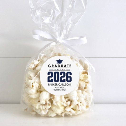 Personalized Blue Class of 2026 Graduation Sticker ラウンドシール