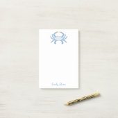 Personalized Blue Crab Notes | Coastal Beach House ポストイット (デスク上)