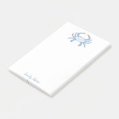 Personalized Blue Crab Notes | Coastal Beach House ポストイット (アングル)