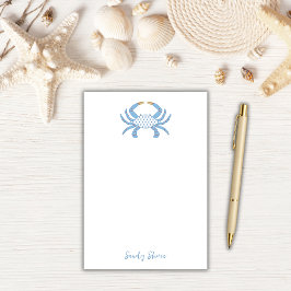 Personalized Blue Crab Notes | Coastal Beach House ポストイット