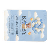 Personalized Blue & Cream Elephant Baby Shower マグネット (横)