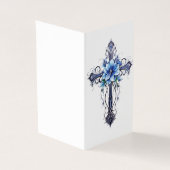 Personalized Blue Cross Flower Card (外部)