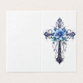 Personalized Blue Cross Flower Card (外部フラット)