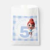 Personalized Blue Cute Tutu Ballerina Dance Party フェイバーバッグ (正面)