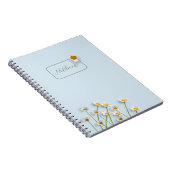 Personalized Blue Daisy Notebook ノートブック (右側)