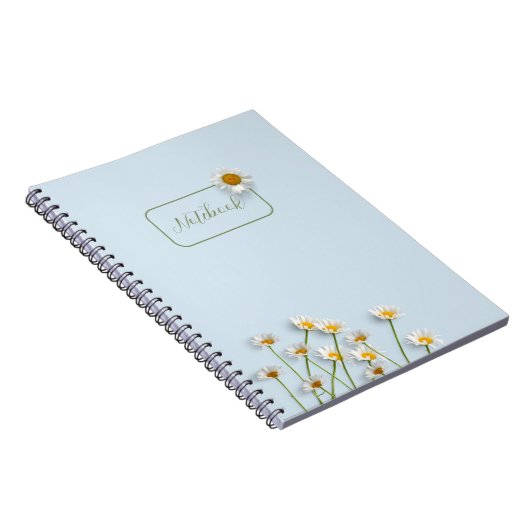 Personalized Blue Daisy Notebook ノートブック (右側)