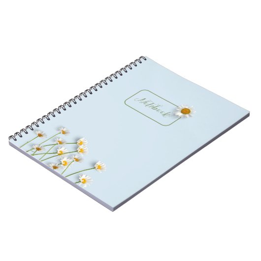 Personalized Blue Daisy Notebook ノートブック (左側)