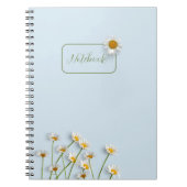 Personalized Blue Daisy Notebook ノートブック (正面)