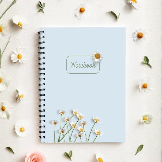Personalized Blue Daisy Notebook ノートブック