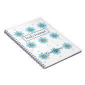 Personalized Blue Daisy Notebook Custom Name ノートブック (右側)