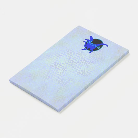 Personalized Blue Dinosaur ポストイット (アングル)