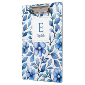 Personalized Blue Floral Clipboard クリップボード (左)