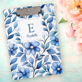 Personalized Blue Floral Clipboard クリップボード