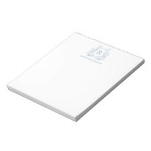 Personalized Blue Floral Crest Notepad ノートパッド (回転)