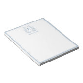 Personalized Blue Floral Crest Notepad ノートパッド (アングル)