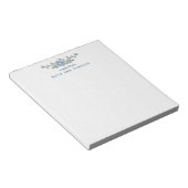 Personalized Blue Floral Custom Stationery ノートパッド (アングル)