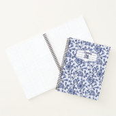 Personalized Blue Floral Spiral Notebook 8.5x11 ノートブック (内部)