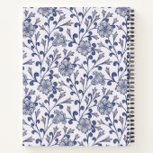 Personalized Blue Floral Spiral Notebook 8.5x11 ノートブック (裏面)
