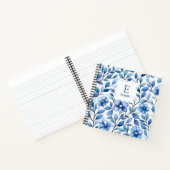 Personalized Blue Floral Square Notebook ノートブック (内部)