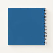 Personalized Blue Floral Square Notebook ノートブック (裏面)