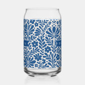 Personalized Blue Folk Floral Nordic Custom ガラス缶 (右)