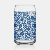 Personalized Blue Folk Floral Nordic Custom ガラス缶 (左)