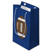 Personalized Blue Football Gift Bag スモールペーパーバッグ (正面アングル)