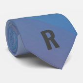 Personalized Blue Geometric Initial ネクタイ (ロール)