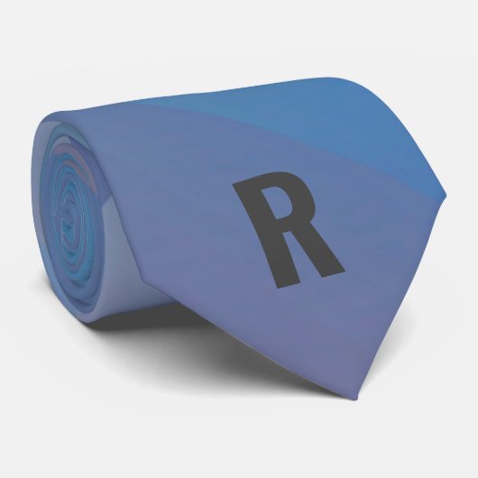 Personalized Blue Geometric Initial ネクタイ (ロール)