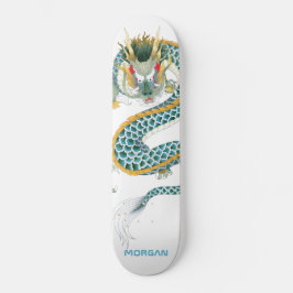 Personalized Blue Gold Dragon Skateboard スケートボード