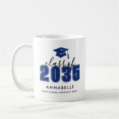 Personalized Blue Graduation コーヒーマグカップ (左)