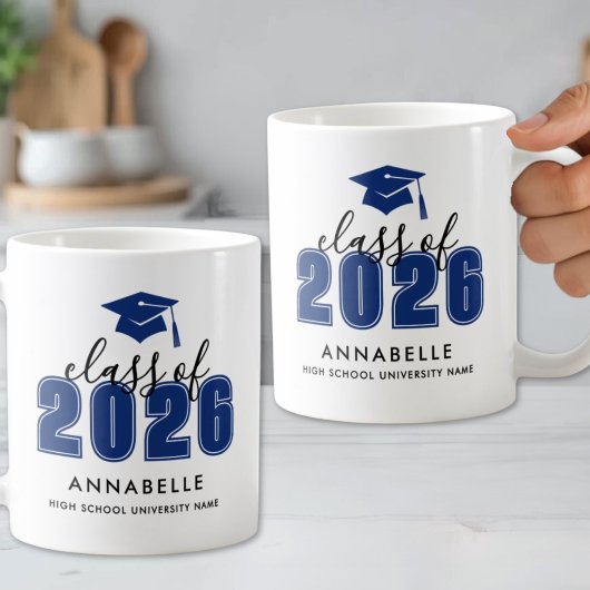 Personalized Blue Graduation コーヒーマグカップ