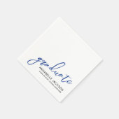 Personalized Blue Graduation Napkins スタンダードカクテルナプキン (角)