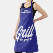 Personalized blue Grill Master BBQ apron for men エプロン (インサイチュ)