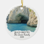 Personalized Blue Grotto Ornament, Italy セラミックオーナメント (正面)