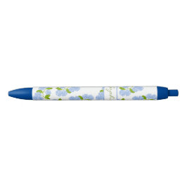 Personalized Blue Hydrangea Pen 黒ボールペン