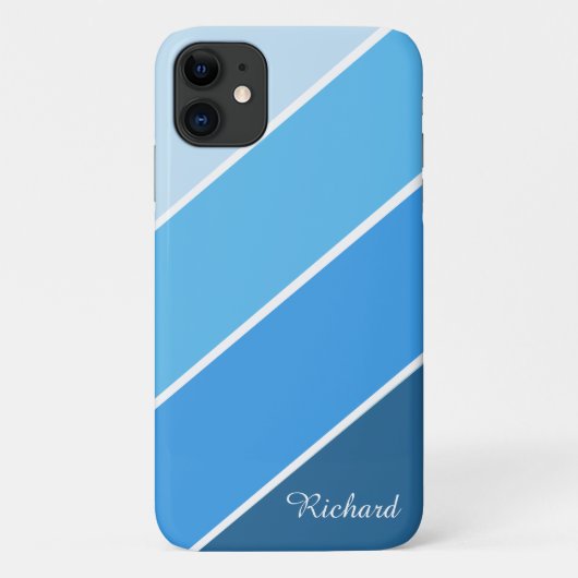 Personalized Blue iPhone Case with Name for Him Case-Mate iPhoneケース (裏面)