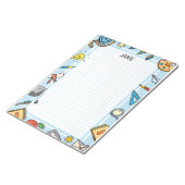 Personalized Blue Kids School Supplies Notepad  ノートパッド (アングル)