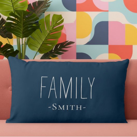 Personalized Blue Lumbar Cushion – Elegant ランバークッション