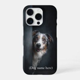 Personalized Blue Merle Aussie Portrait iPhone 16 Proケース